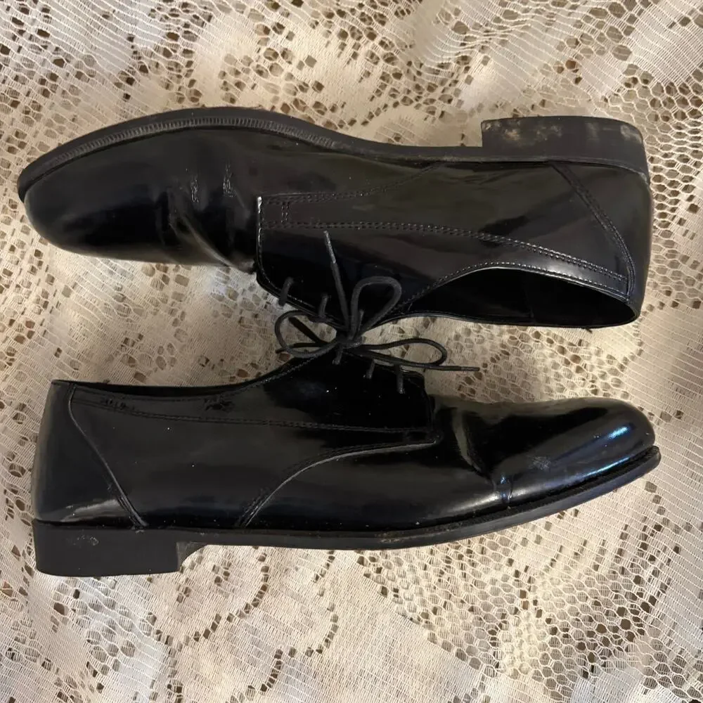 Dimitri Italy Men's US 8.5 Black Leather Oxfords Shoes
